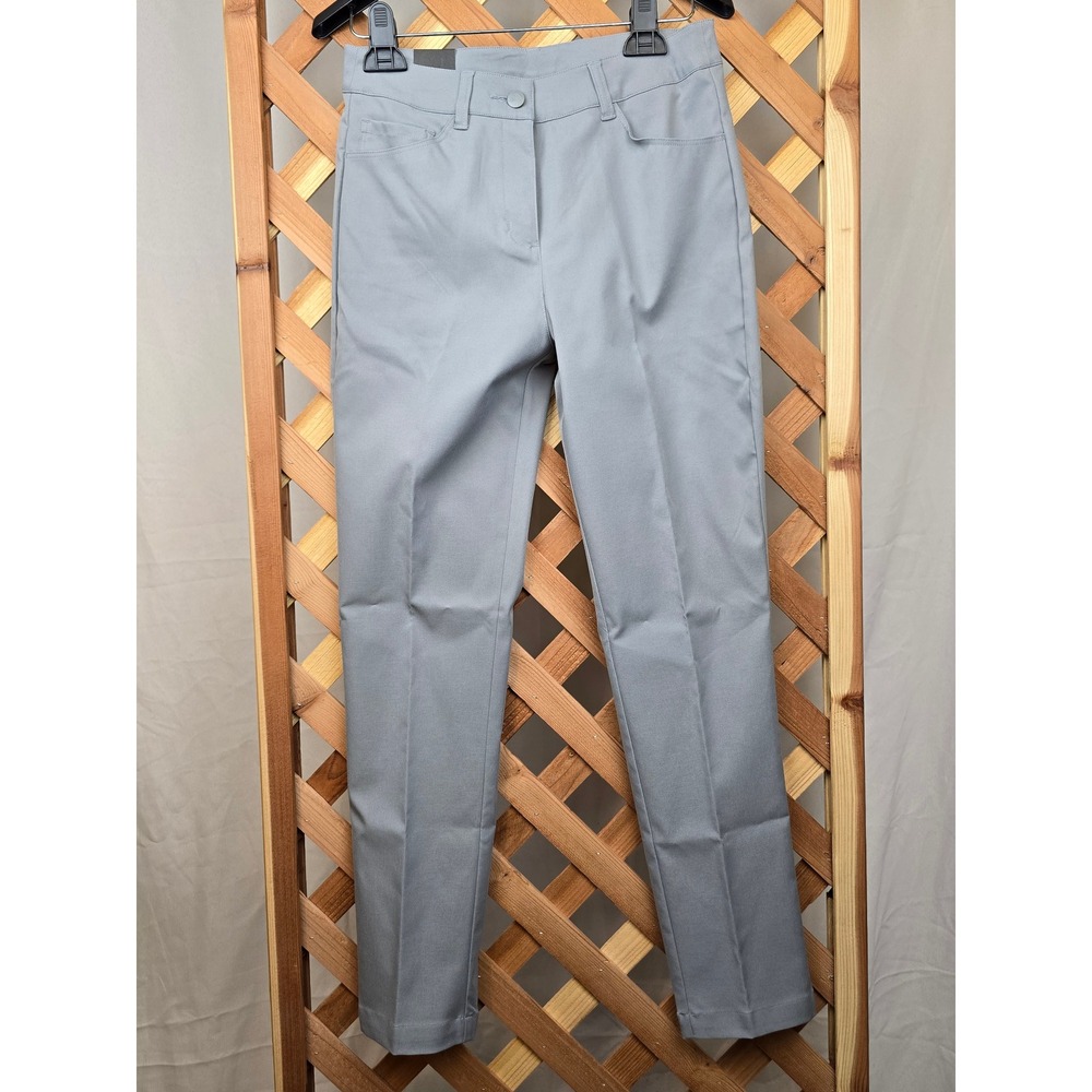 Adidas Ultimate 5 Pocket Twill Golf Pants Womens 2 Grey Three Slim Fit - NEW